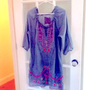 JOHHY WAS, sheer beach cover up.